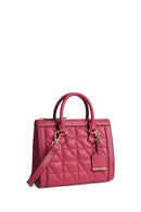 Geox Women's Red Olympiy Long Strap Quilted Leather Handbag | Derimod