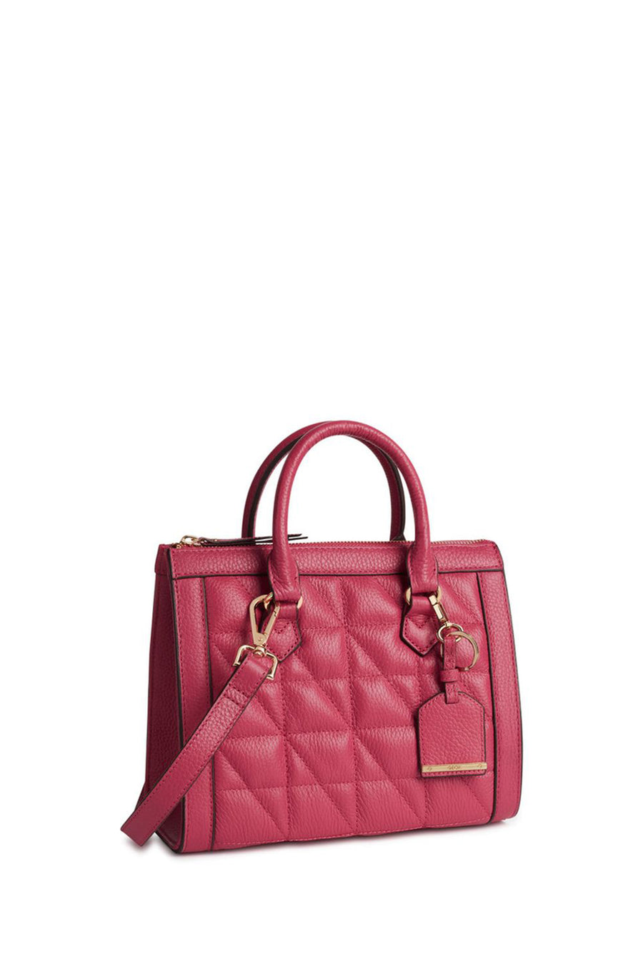 Geox Women's Red Olympiy Long Strap Quilted Leather Handbag