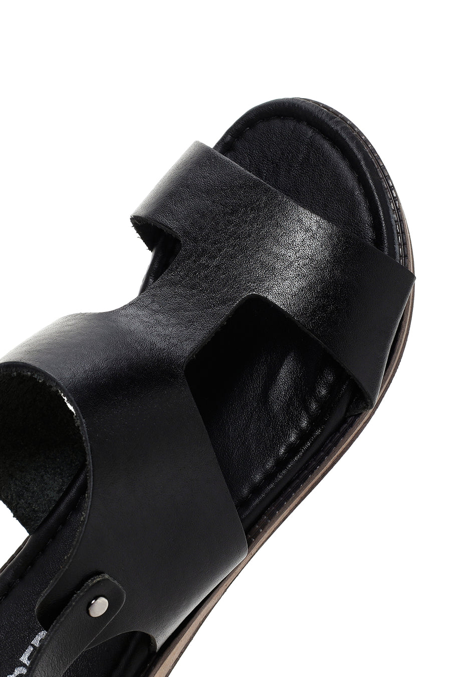 Women's Black Ankle Strap Leather Bodrum Sandals