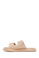 Kadın Bej Çift Tokalı Terlik | Derimod