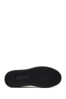 Men's Black Lace-Up Thick-Soled Leather Sneaker | Derimod