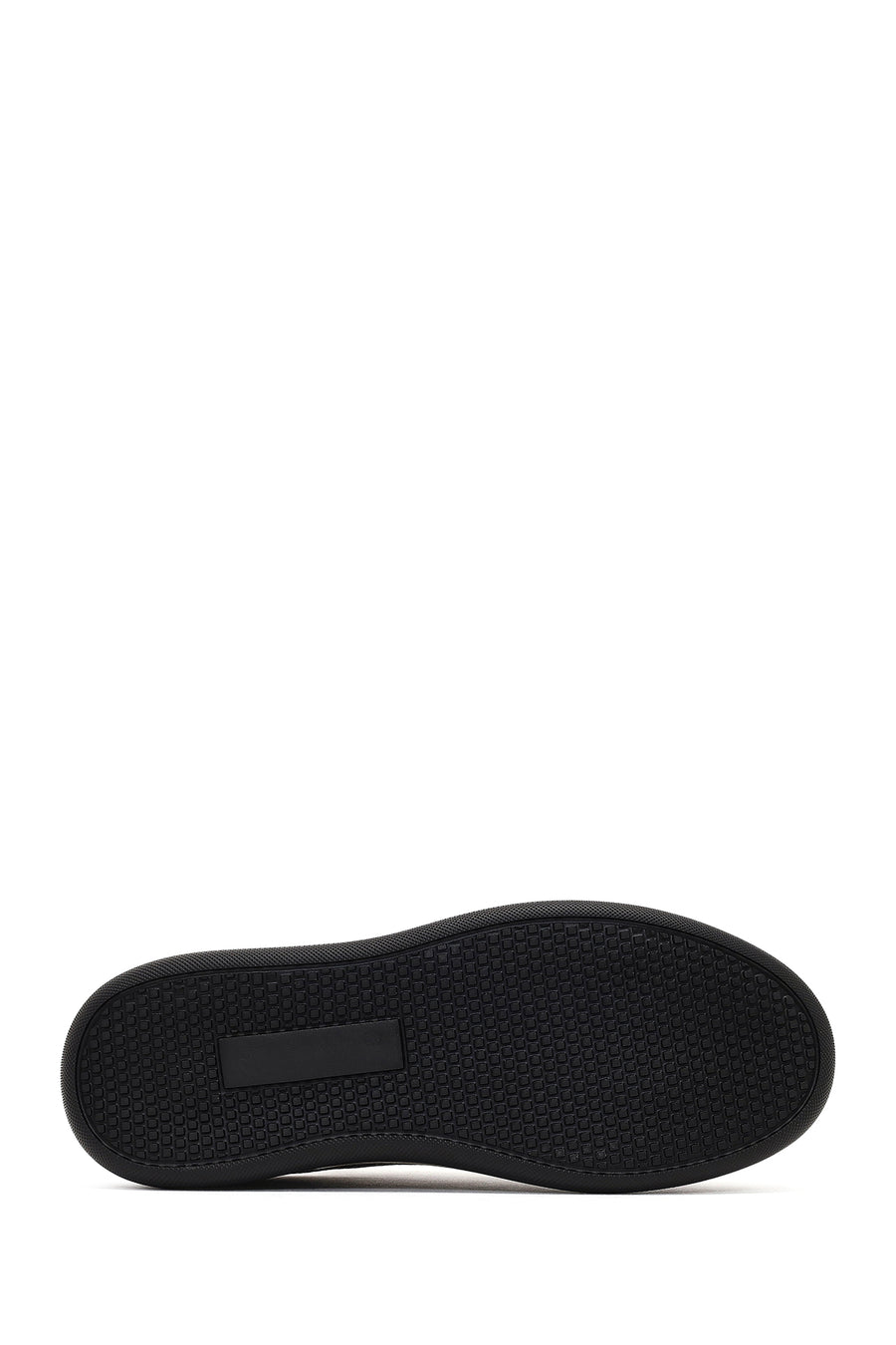 Men's Black Lace-Up Thick-Soled Leather Sneaker