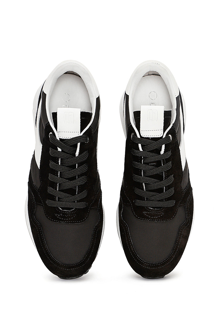 Erkek Siyah Bağcıklı Deri Sneaker