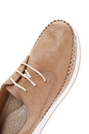 Women's Beige Leather Comfort Shoes | Derimod