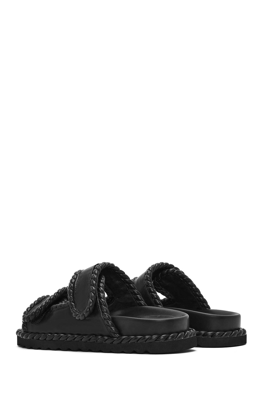 Women's Black Strappy Slippers
