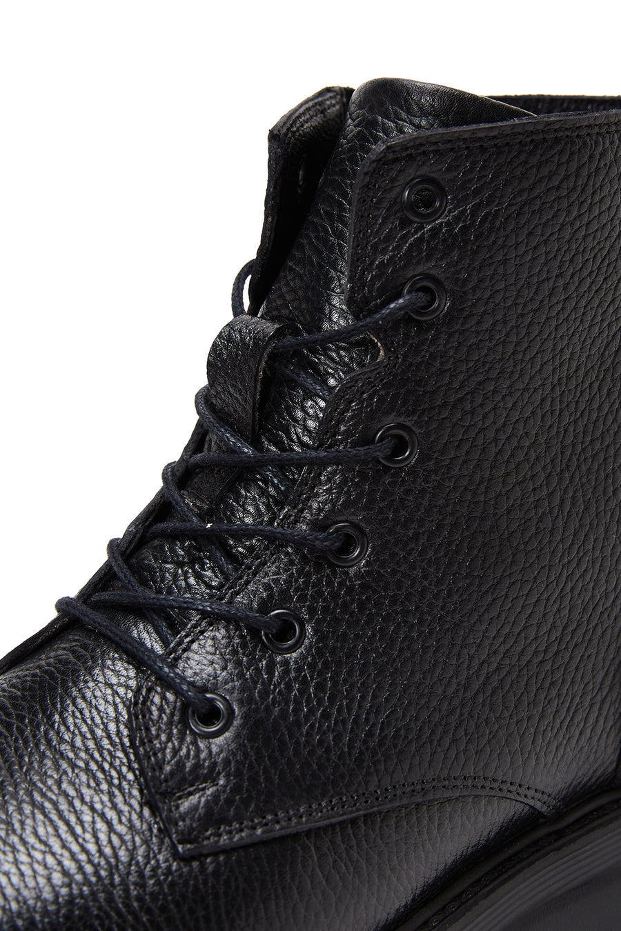 Men's Black Lace-Up Leather Casual Boots