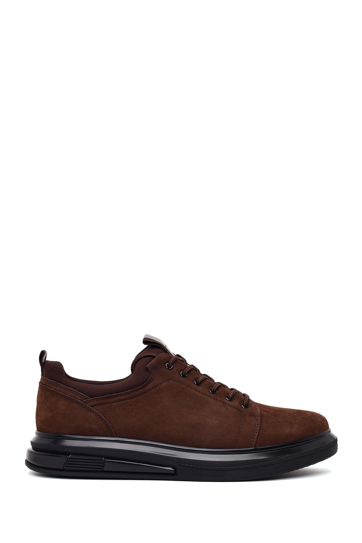 Male Brown Lace-up Thick-soled Nubuck Leather Sneaker WM680009DN | Derimod