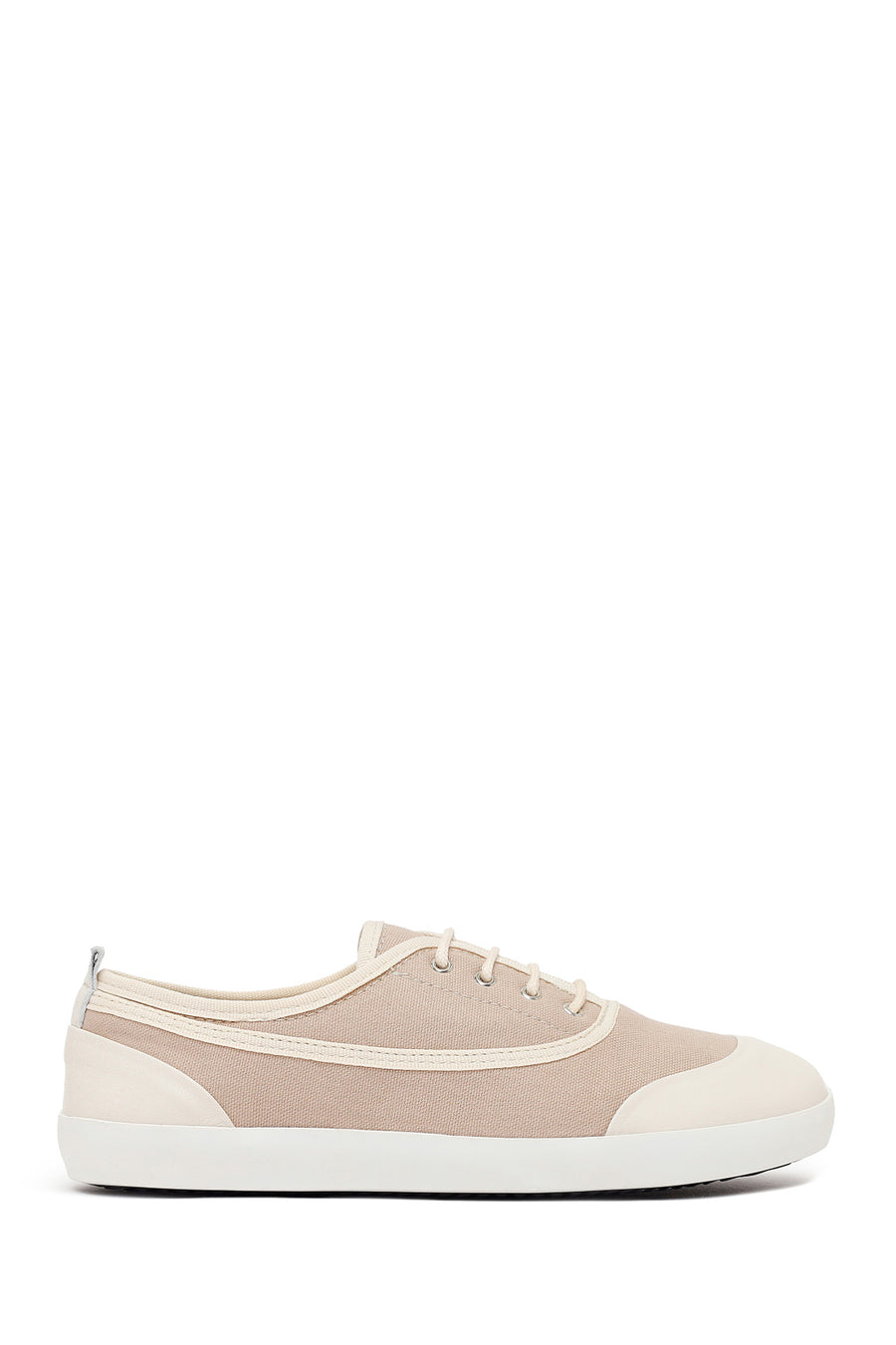 Woman Beige Lace-up Leather Sneaker 26PFD370714 | Derimod