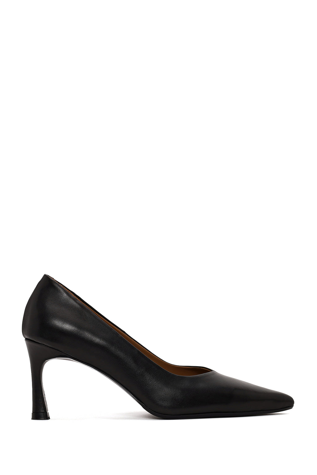Kadın Siyah İnce Topuklu Deri Stiletto