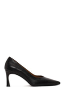 Woman Black Thin-Heeled Leather Stiletto | Derimod