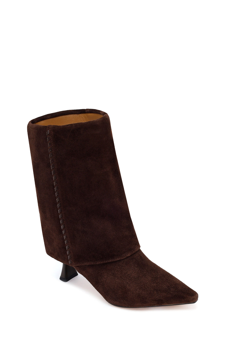 Woman Brown Heeled Suede Boots