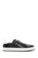 Men's Black Large Size Leather Sneaker | Derimod