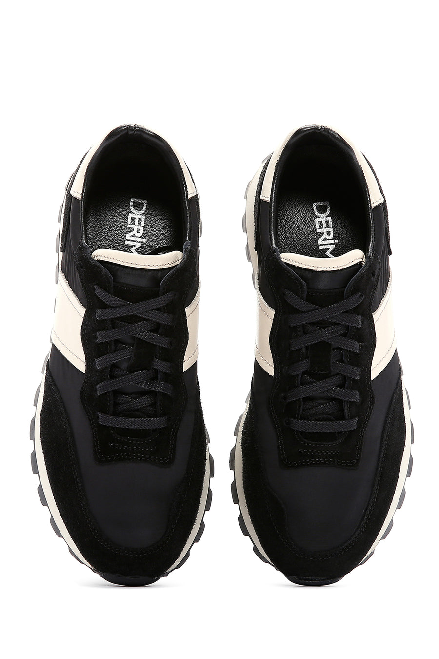 Erkek Siyah Süet Deri Detaylı Sneaker