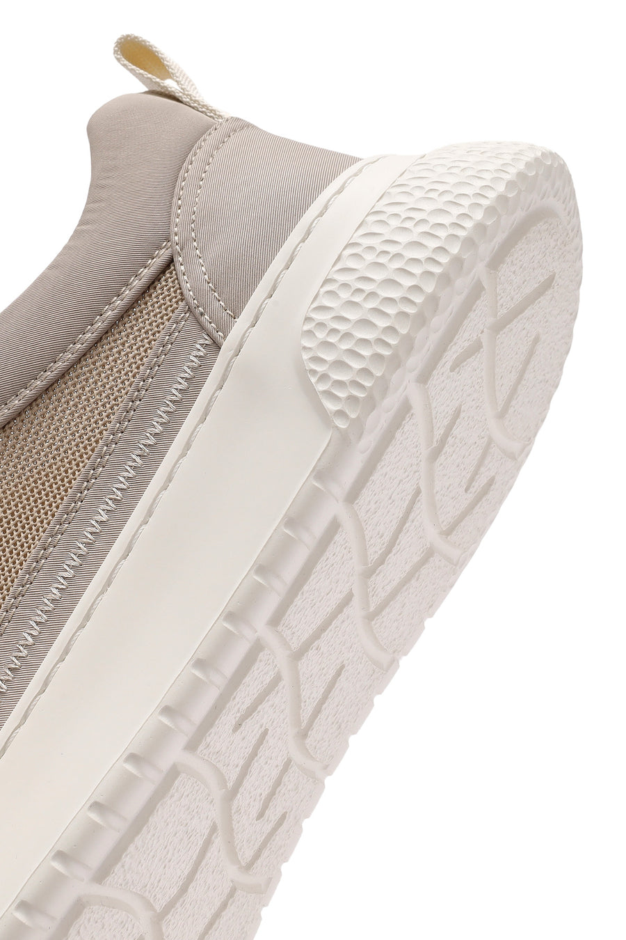 Men's Beige Lace-Up Thick-Sole Sneakers