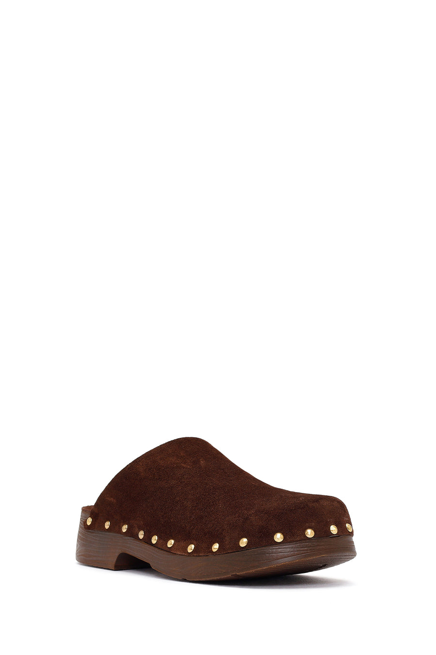 Women's Brown Platform Suede Leather Slippers