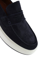 Erkek Lacivert Süet Deri Casual Loafer | Derimod