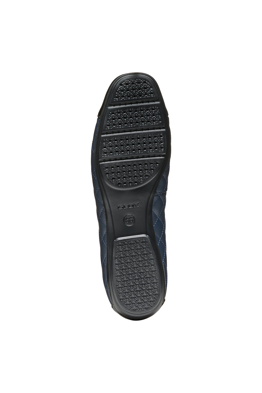 Geox Women's Navy Blue Annytah Quilted Patterned Leather Ballerinas