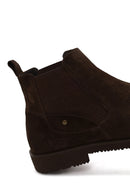 Male Brown Suede Casual Chelsea Boots | Derimod
