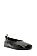 Women's Black Stone Detailed Patent Leather Ballerinas | Derimod