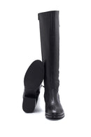 Women's Leather Zippered Heeled Boots | Derimod