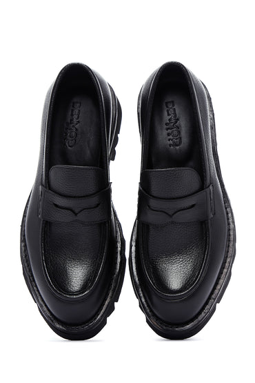 Erkek Siyah Deri Casual Loafer_5