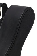 Women's Black Ankle Buckle Platform Wedge Leather Sandals | Derimod