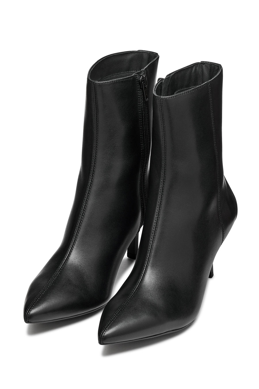 Geox Women Black D Kleopy B - Nappa Sheep Lea Zippered Thin Heeled Leather Boot