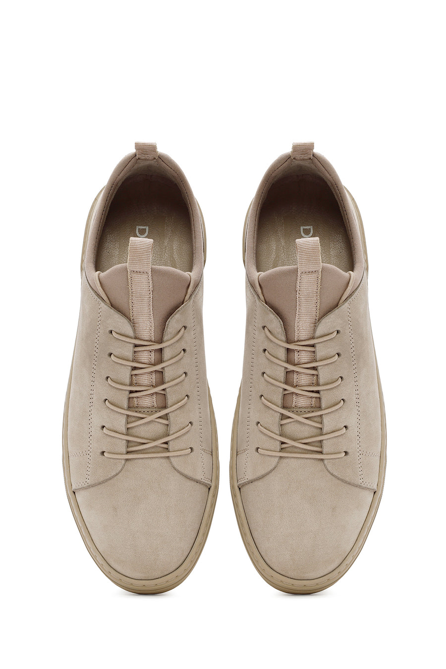 Men's Beige Lace-up Leather Sneaker