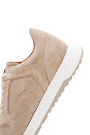 Men's Beige Suede Leather Sneaker | Derimod