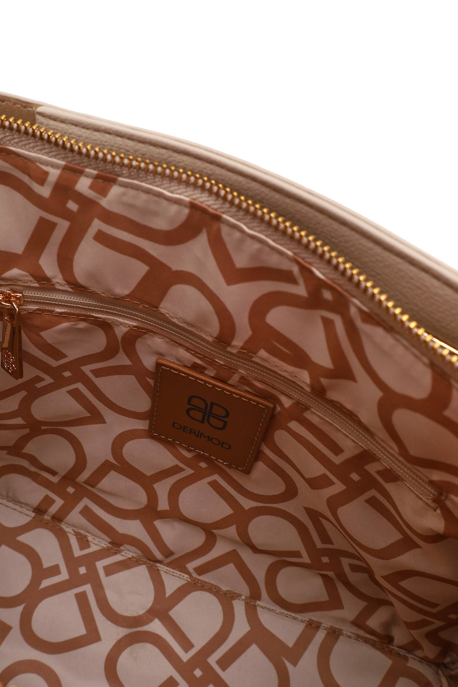 Woman Beige Long-Strap Shoulder Bag