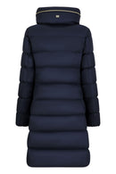 Geox Women's Navy Blue Charlene Slim Fit Hooded Long Coat | Derimod