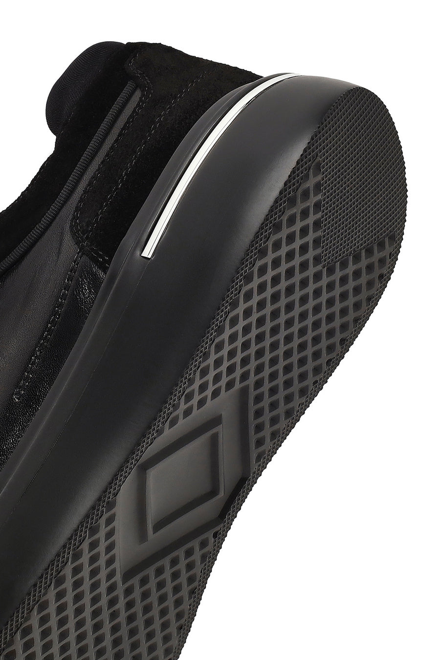 Erkek Siyah Kalın Tabanlı Deri Sneaker