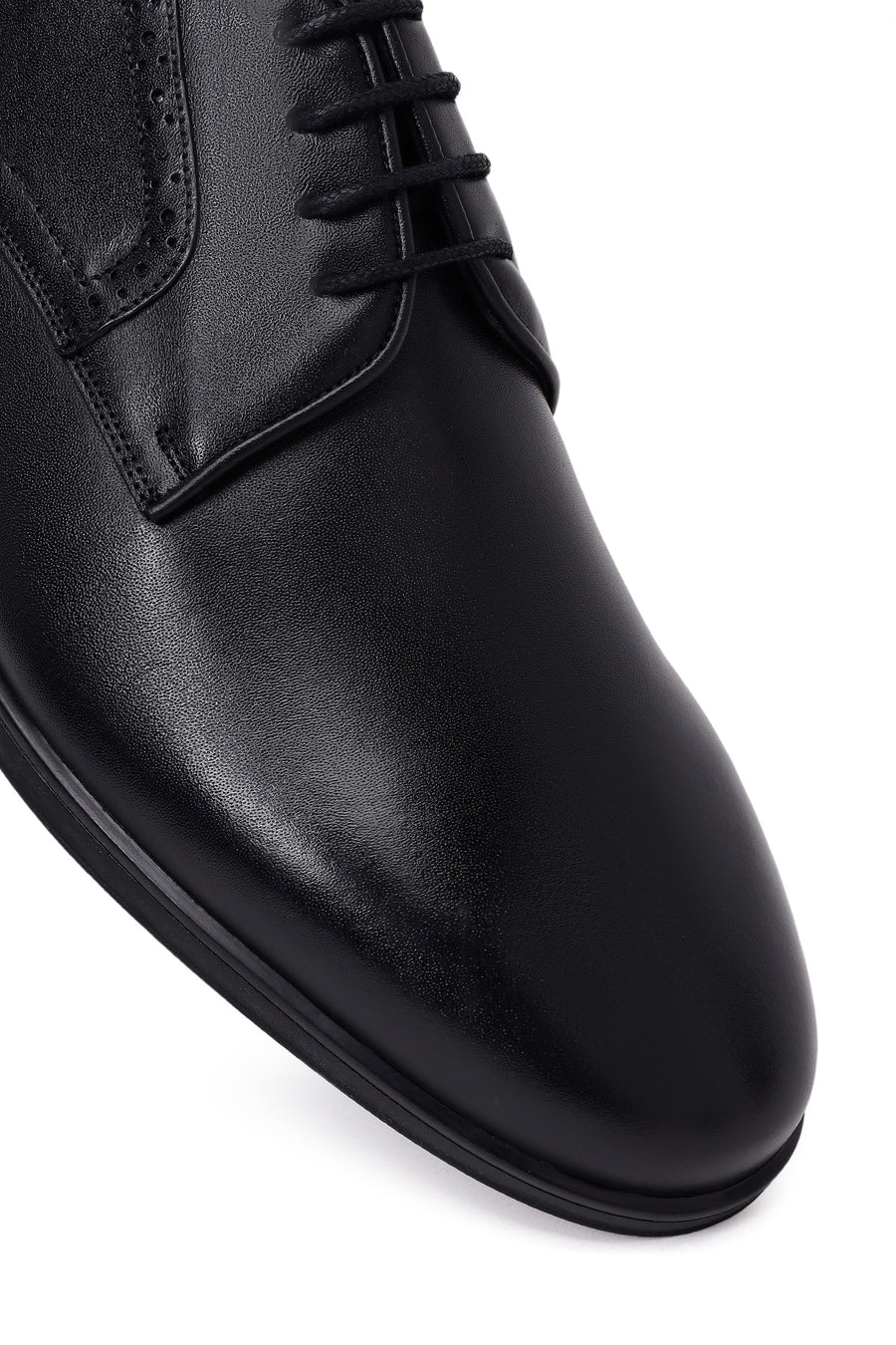 Male Black Lace-up Leather Casual Shoes