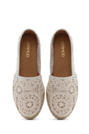 Women's Beige Fabric Espadrilles | Derimod