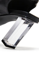 Women's Black Transparent Chunky Heel Sandals | Derimod