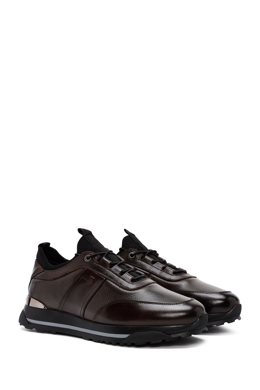 Men's Brown Lace-Up Leather Casual Sneaker