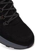 Male Black Zip Closure Thick-Soled Nubuck Leather Boots | Derimod