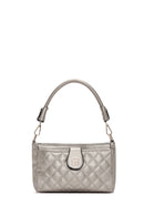 Women's Silver Long Strap Quilted Handbag | Derimod