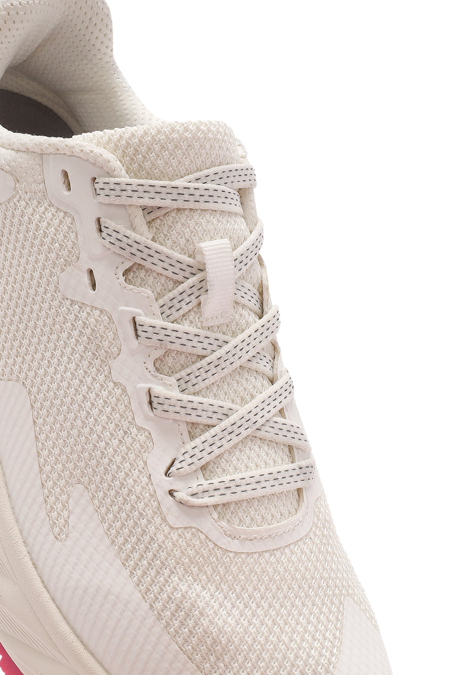 Women's White Lace-Up Thick-Sole Fabric Sneakers