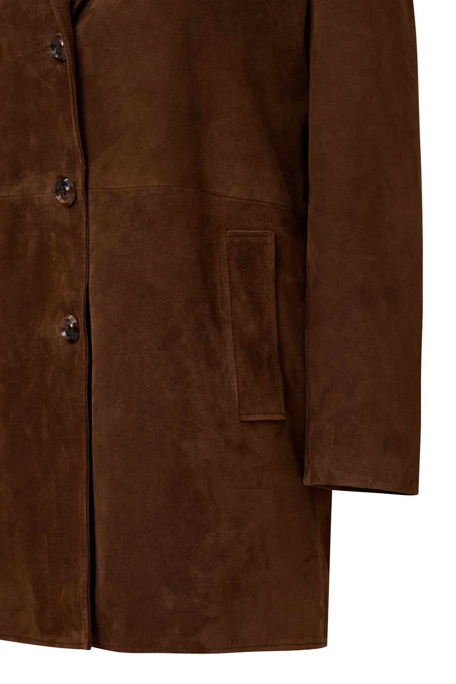 Emma Women's Brown Suede Leather Coat
