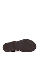 Woman Brown Ankle Buckle Suede Sandal | Derimod