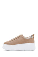 Women's Beige Suede Thick Soled Sneaker | Derimod