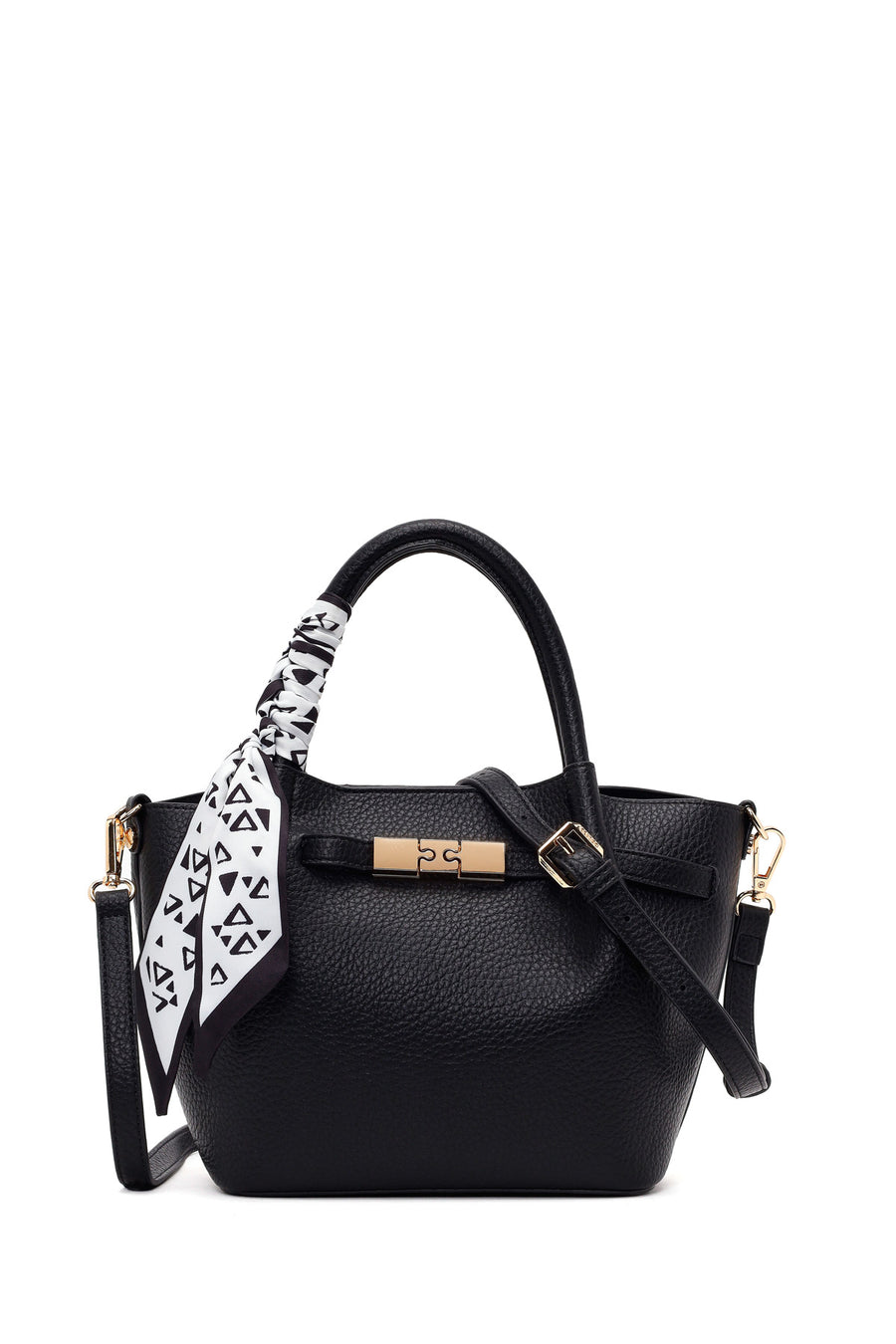 Woman Black Mini Shoulder Bag with Long Strap and Accessory AB150010SF | Derimod
