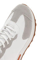 Women's White Suede Sneaker | Derimod