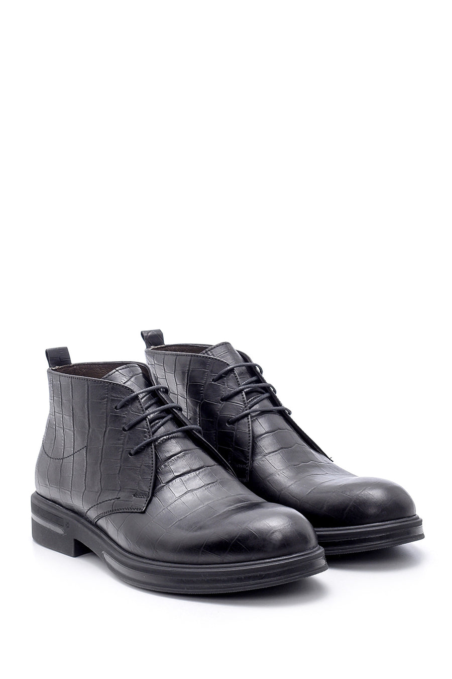 Men's Leather Crocodile Pattern Boots