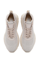 Women's Beige Thick Soled Fabric Sneaker | Derimod