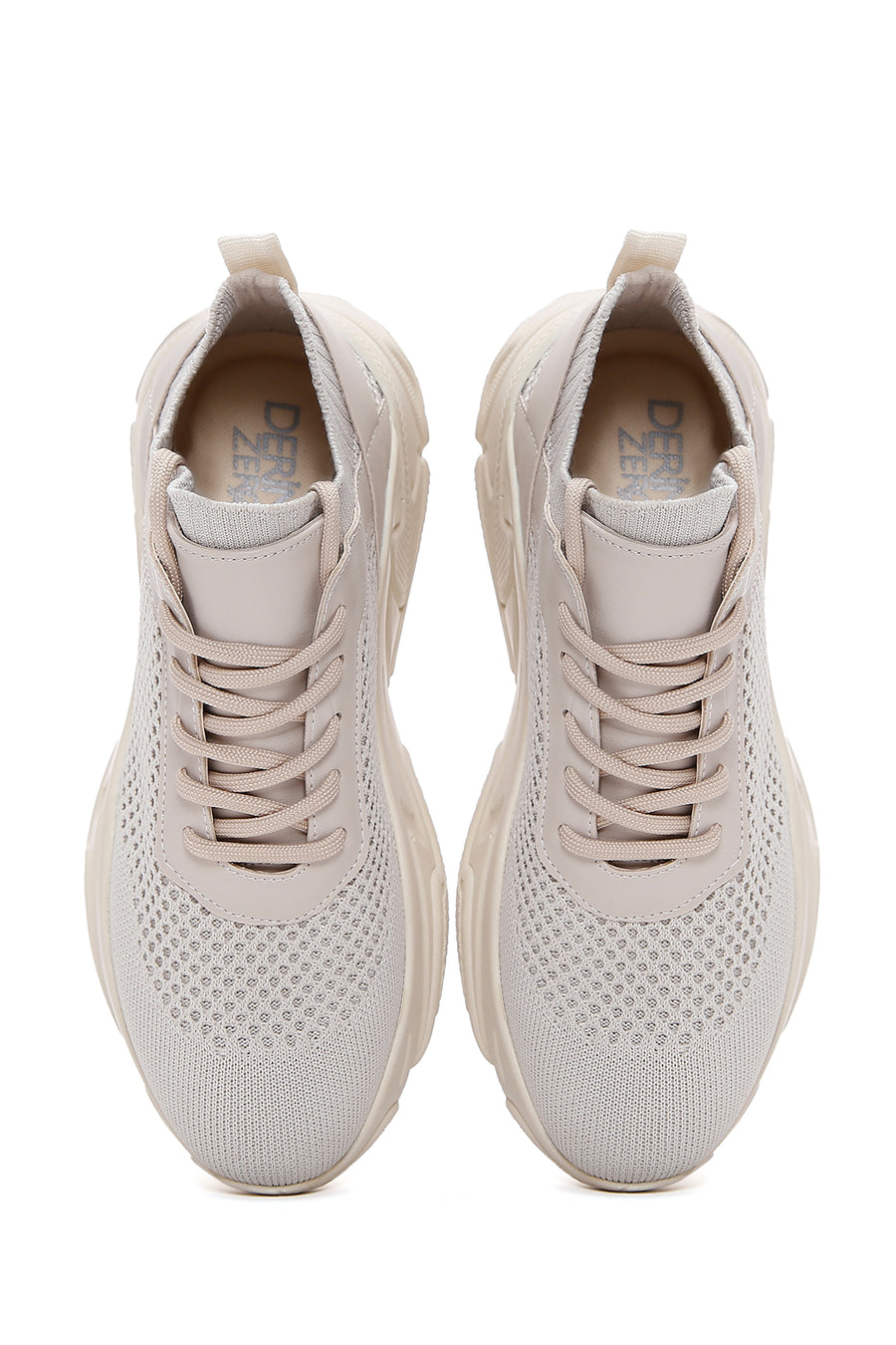 Kadın Bej Kalın Tabanlı Kumaş Sneaker