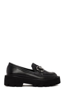 Women's Black Buckle Detailed Masculine Loafer | Derimod