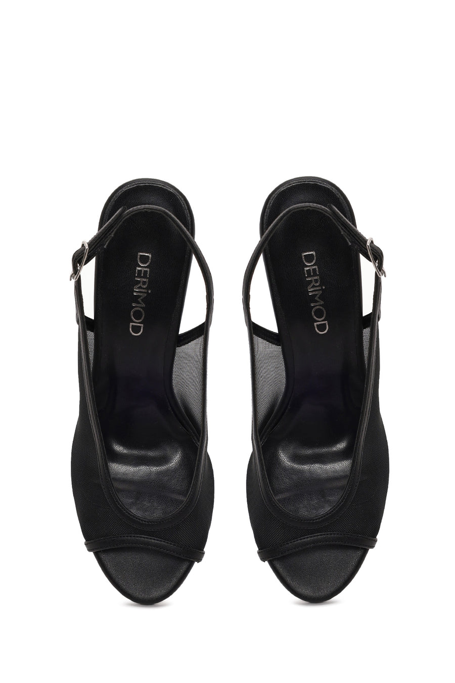 Woman Black Open-Back Stiletto Shoes