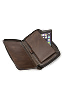 Men's Brown Leather Handbag with Phone Compartment | Derimod